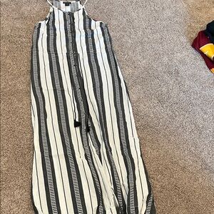 Lucky Brand Black and White Striped Maxi Dress